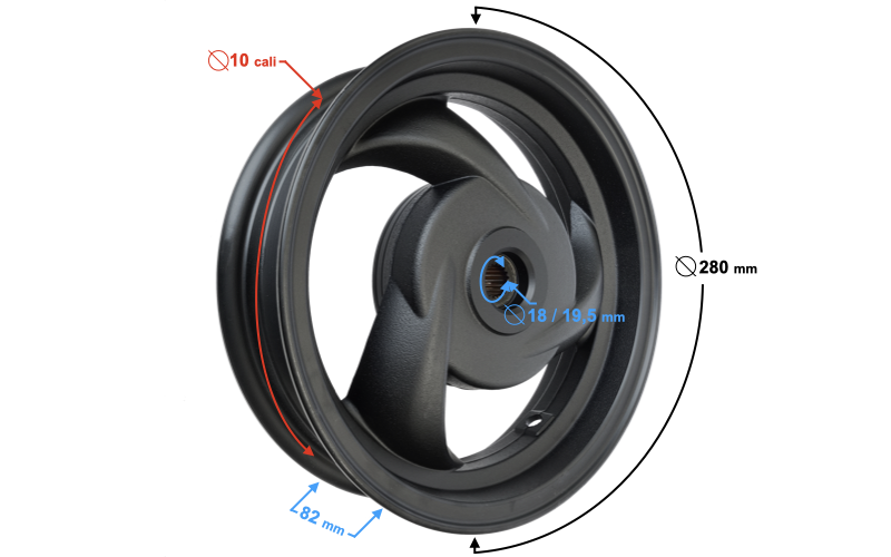 Felga koło obręcz tylne tył 2,5-10 hamulec bębnowy Barton Scalpel
