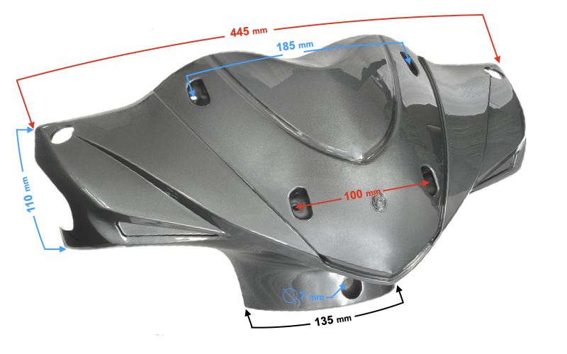 Obudowa kierownicy grafitowa połysk do skutera Falcon 125 2