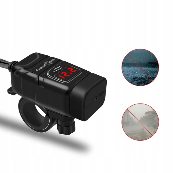 Ładowarka motocyklowa FreedConn MC1N-PD szybkie ładowanie QC 3.0 włącznik