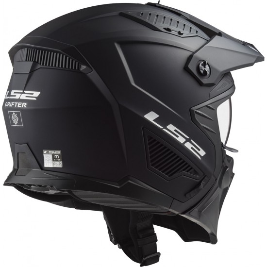 Kask otwarty LS2 OF606 DRIFTER SOLID MATT BLACK odpinana szczęka ECE 22-06