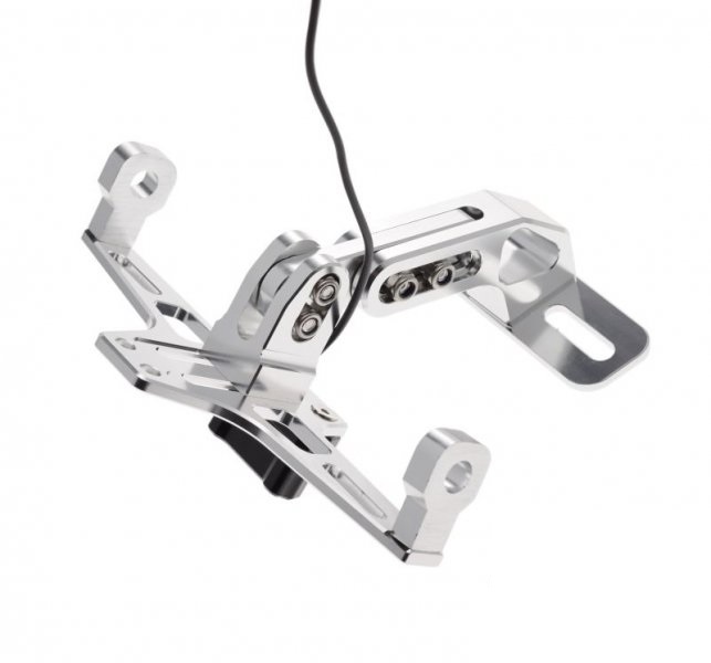 Uchwyt tablicy rejestracyjnej uniwersalny srebrny z podświetleniem Led