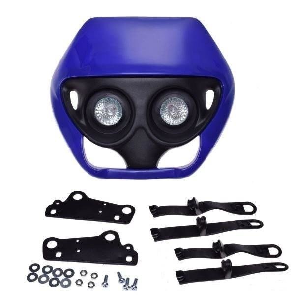 Owiewka 2 lampy halogeny niebieska uniwersalna