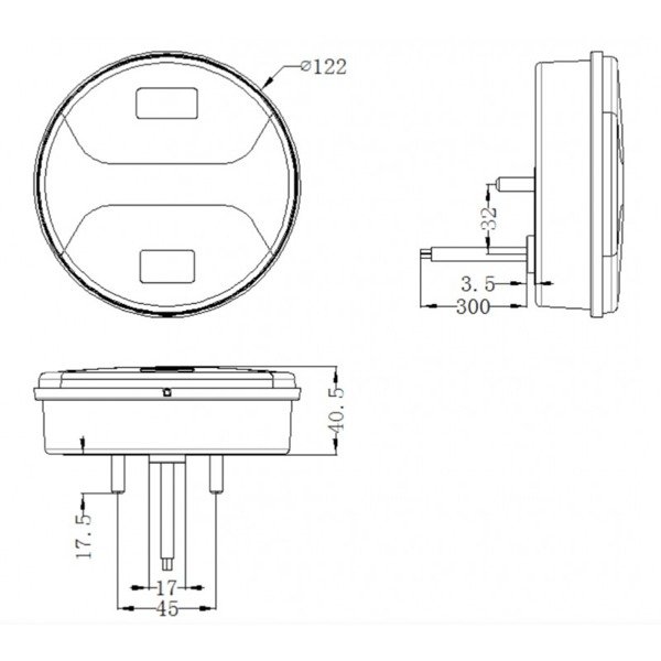 Lampa tylna zespolona LED 2-Funkcyjna 12-24V 22LED