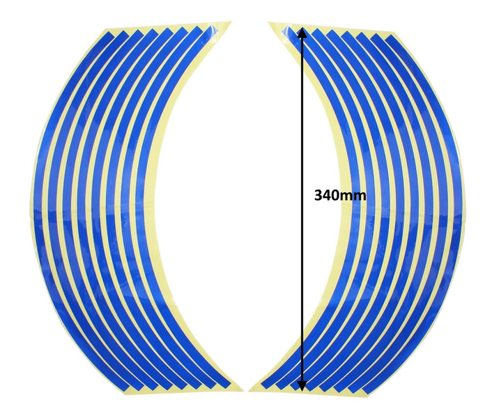 Naklejki odblaskowe na obręcze kół niebieskie