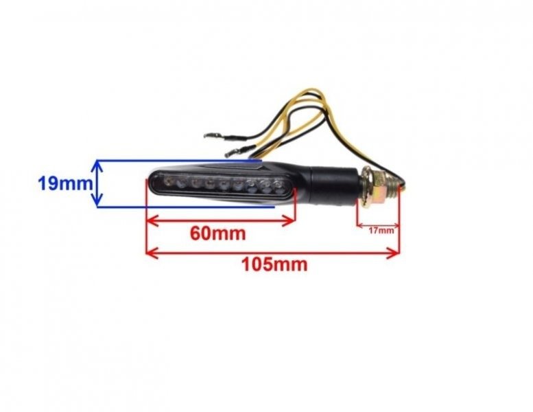 Kierunkowskaz czarny biały klosz 9 led para