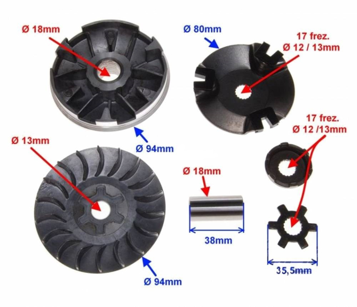 Wariator Yamaha Bws Spy Aprilia SR50 Mbk Booster