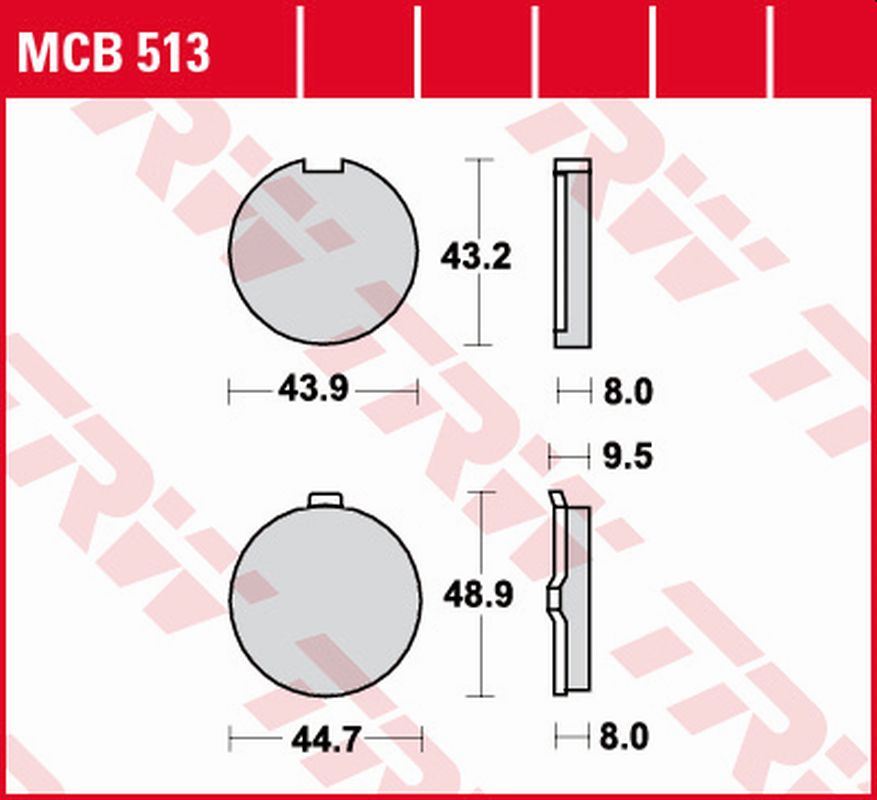 TRW klocki hamulcowe KH056 Suzuki GP 125 77-84, Hyosung GA/GF/GS 125 97-03