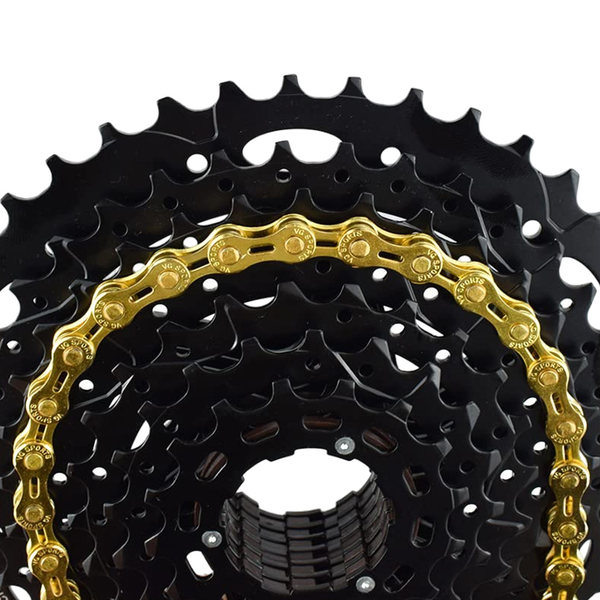 VG Sports łańcuch rowerowy złoty wzmacniany 1/2 x 11/128 cala 116 ogniw