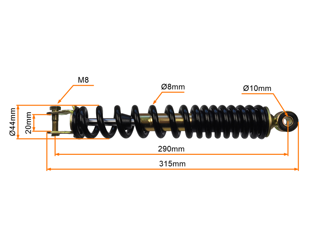 Amortyzator tył 29cm Żbik Koyot Zipp Rally Triad Shotgun Via 50 Vapor Wilga