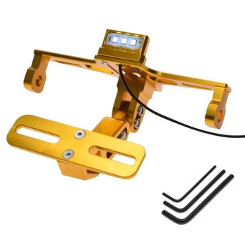 Uchwyt tablicy rejestracyjnej uniwersalny złoty z podświetleniem Led