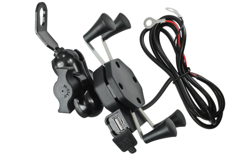Uchwyt motocyklowy na mocowanie telefon z ładowarką USB