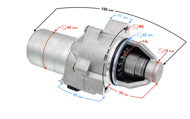 Rozrusznik motorower silniki AM6 14 zębów