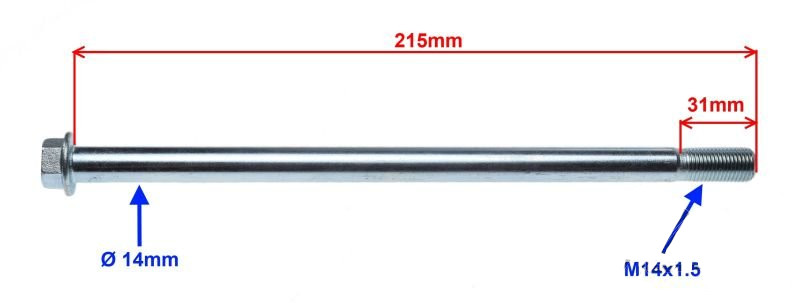 Oś wahacza tył m14x215 do junak 126 215mm