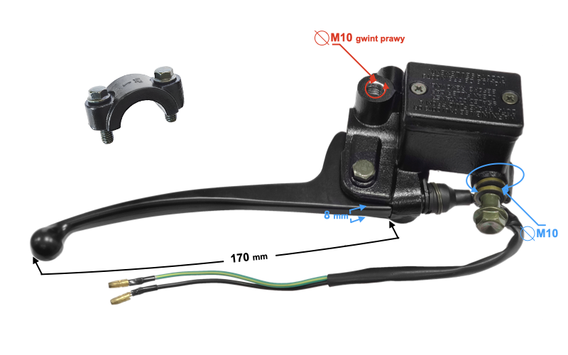 Pompa hamulcowa prawa na przód skutera uniwersalna