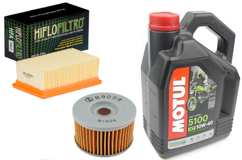 Filtr oleju powietrza olej Meiwa HF151 Motul 5100 10w40 BMW F650 02-10r