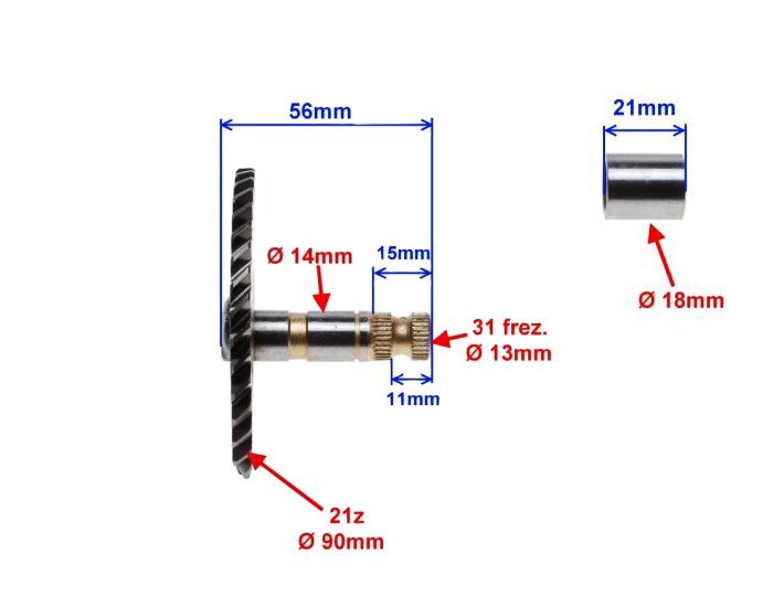 Wałek rozrusznika startera 8z skuter 139qmb gy6 4t
