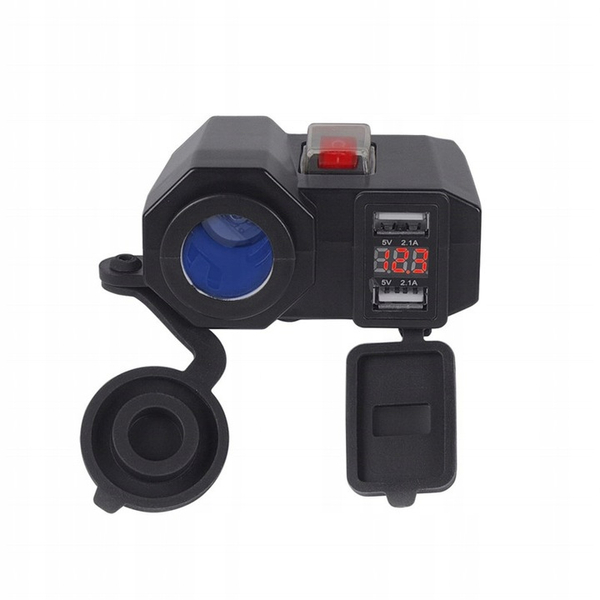 Motocyklowe gniazdo zapalniczki 2xUSB 12/24V