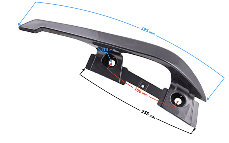 Wspornik uchwyt pasażera lewy skutera Barton B-Max
