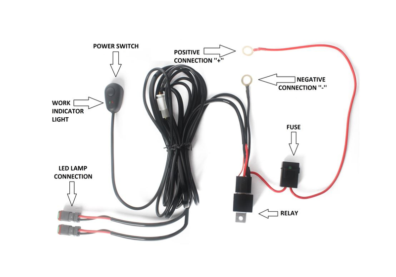 Przewód instalacja do podłączania lamp roboczych 2x2,5m 12V max120W
