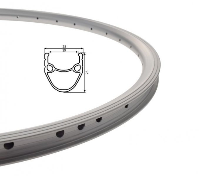 Obręcz koła 28 rowerowa 36 otw alu stożek srebny