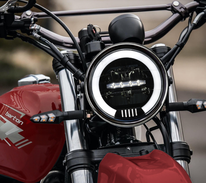 Reflektor lampa przednia LED uniwersalna Czoper Chopper Cafe Racer