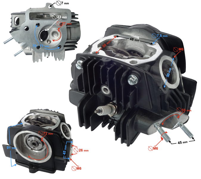 Głowica do motoroweru 4T 130cc 154FMI AC