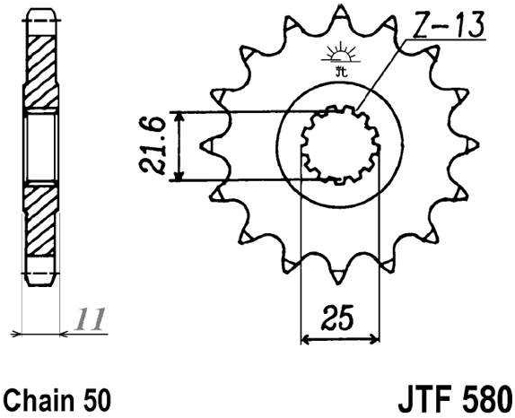 JT Zębatka przód z gumą 16z 530 Yamaha FZ 750 FZ6 600 FZR 1000 FZX 750 YZF