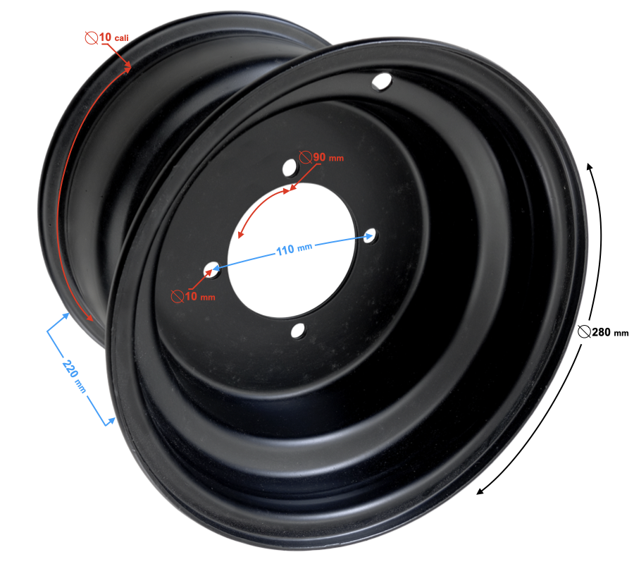 Felga tylna 10''-9/110 do ATV Barton Mikilon