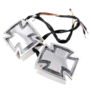 Kierunkowskazy mini krzyż Led chrom 7x6cm Racing Force