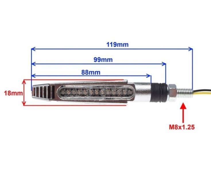 Kierunkowskaz led sekwencyjny chrom