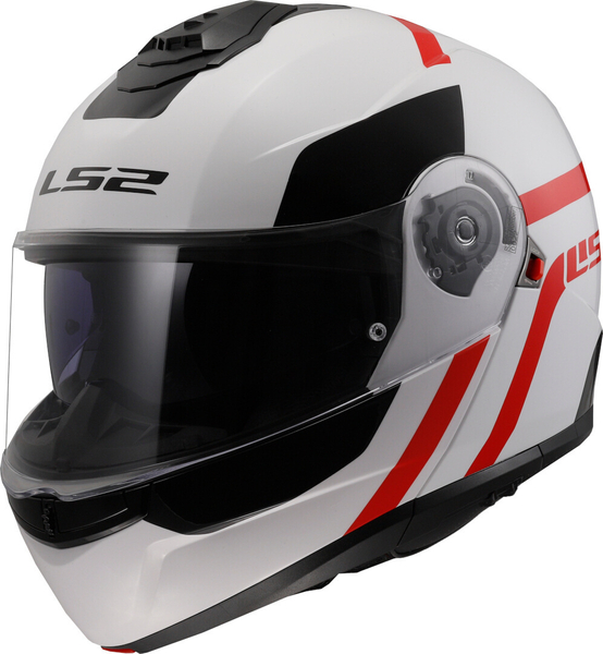 Kask szczękowy LS2 FF908 STROBE II AUTOX WHITE RED homologacja ECE 22.06