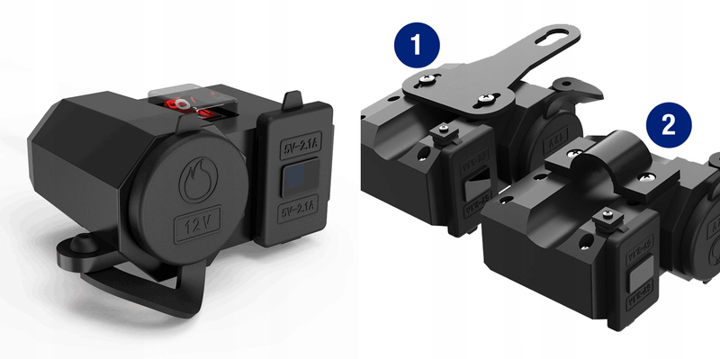 Motocyklowe gniazdo zapalniczki 2xUSB 12/24V