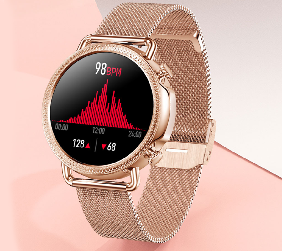 Smartwatch zegarek Rubicon damski RNBE74 Bluetooth 5.0 różowe złoto