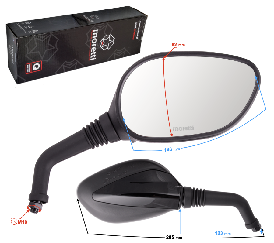 Lusterka M10 do skutera Barton B-Max z homologacją