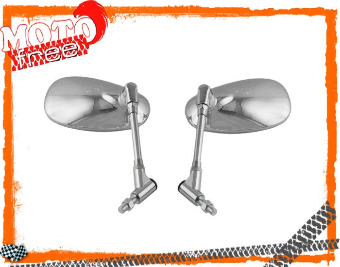 Lusterka chrom owalne m10 gwint l+p yamaha ducati
