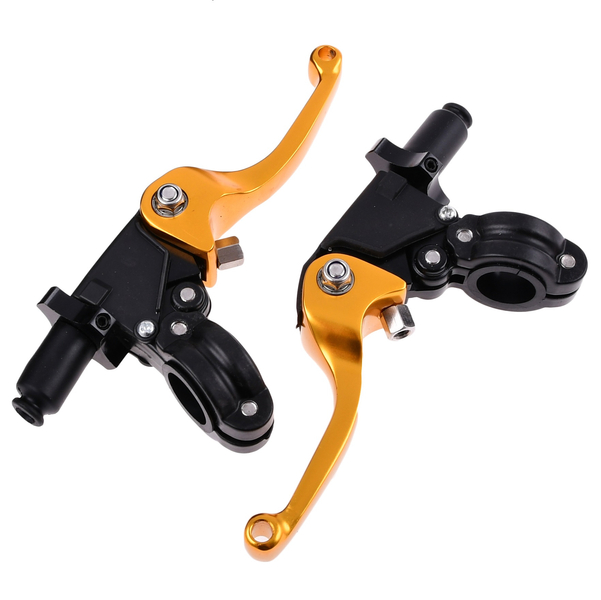 Dźwignia hamulca sprzęgła + obejmy złote Simson DPR