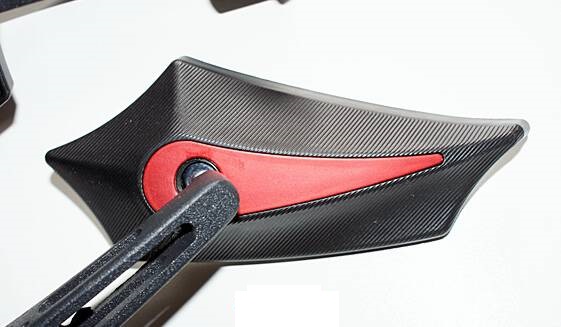 Lusterka czerwono czarne ostre gwint M8 M10 kpl