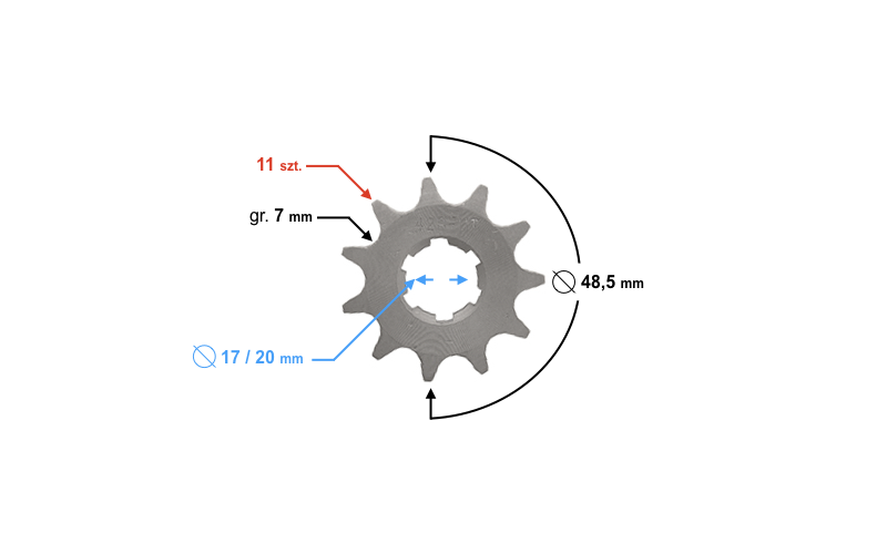 Zębatka zdawcza Moretti 11/428 do WSK125