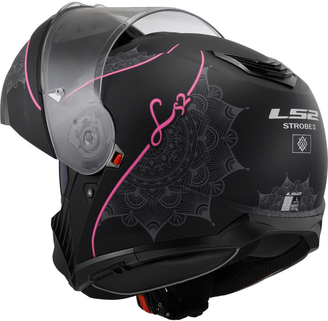 Kask szczękowy LS2 FF908 STROBE II LUX M.BLACK PINK homologacja ECE 22.06