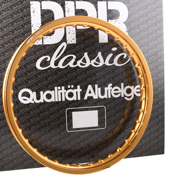 Obręcz koła 1,50x16 aluminiowa złota Simson DPR Classic