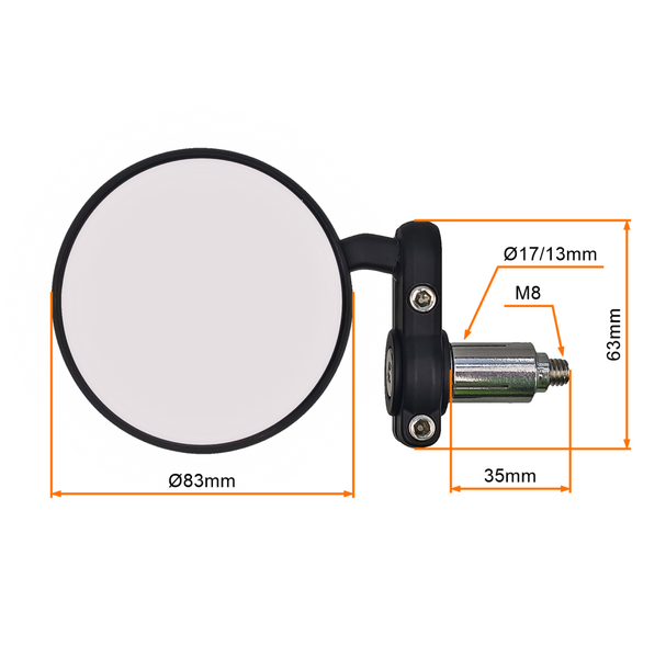 Lusterka motocyklowe M8 ATV Naked Cafe Racer Bobber Scrambler Drag Sport