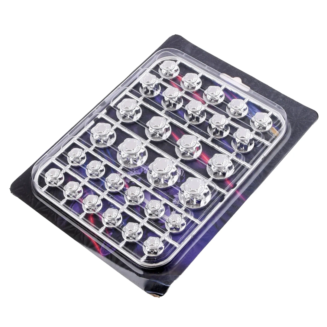 Zaślepki kapturki na śruby srebrne 30 sztuk Racing Force