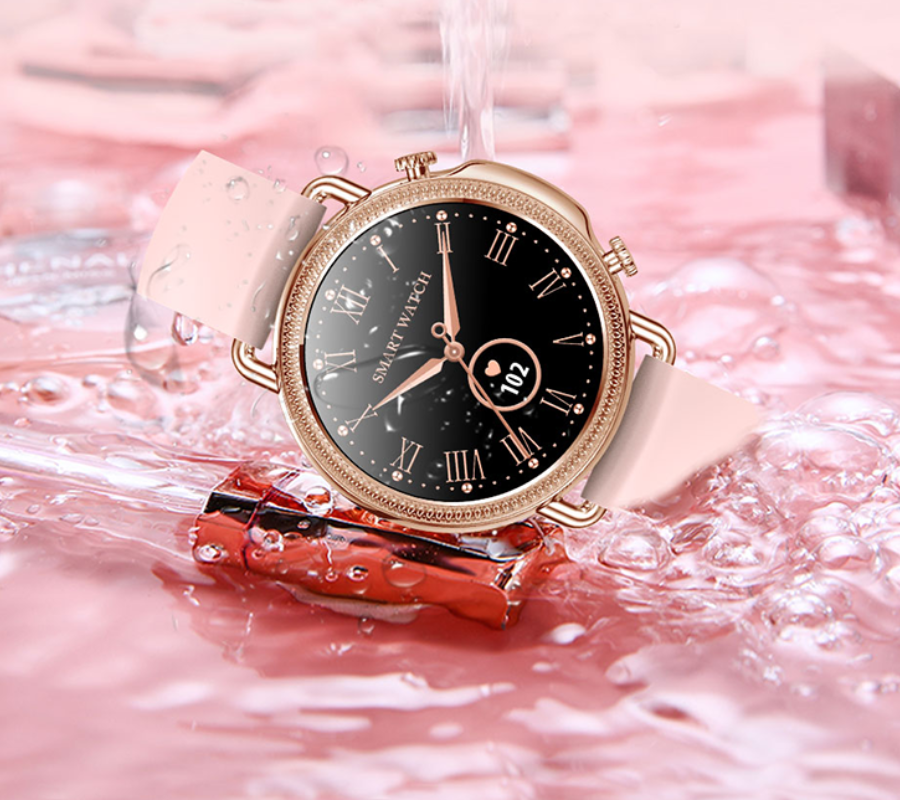 Smartwatch zegarek Rubicon damski RNBE74 Bluetooth 5.0 różowe złoto