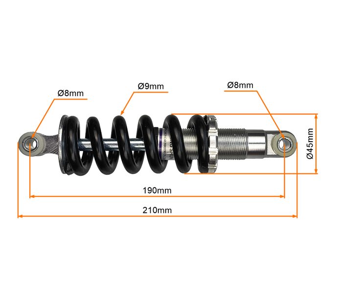 Amortyzator przód tył 19cm regulowany Mini Pocket Bike ATV