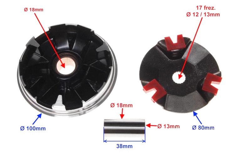 Wariator rolki sprężyny tuning Yamaha Jog 50