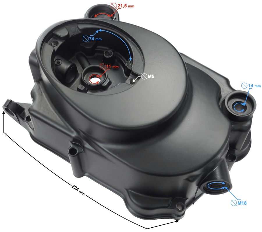 Pokrywa sprzęgła czarna do Barton Fighter 2 139FMB