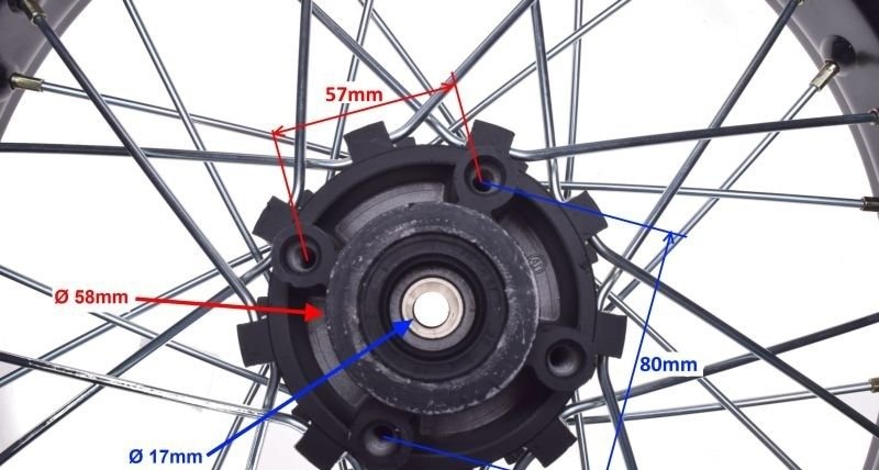 Koło 17x3,50 tył do romet crs50/125