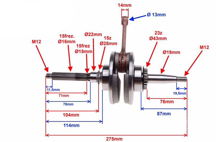 Wał korbowy yamaha cygnus xc 125