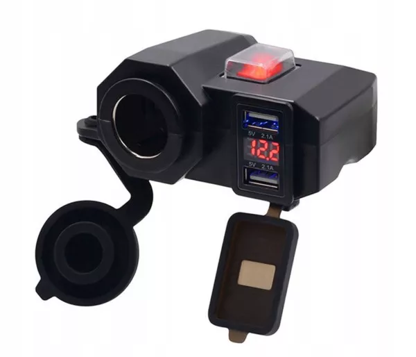 Motocyklowe gniazdo zapalniczki 2xUSB 12/24V
