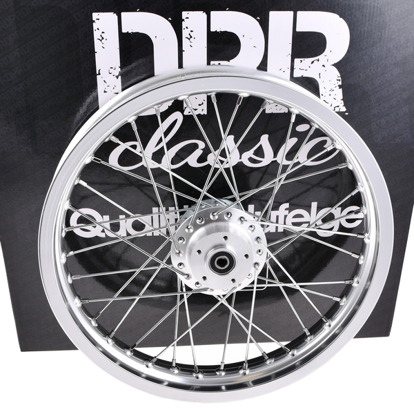 Koło jezdne 2,15x16 Simson S51 alu szprychy chrom DPR